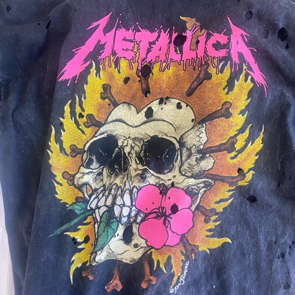 distressed metalica oversized tee - Picture 2 of 3